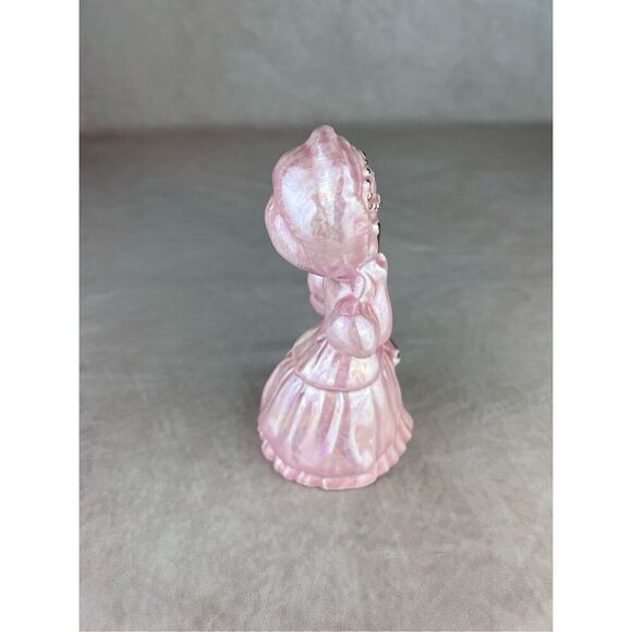 Vintage Iridescent Pink Gold Lusterware Ceramic Lady Figurine - Picture 7 of 9